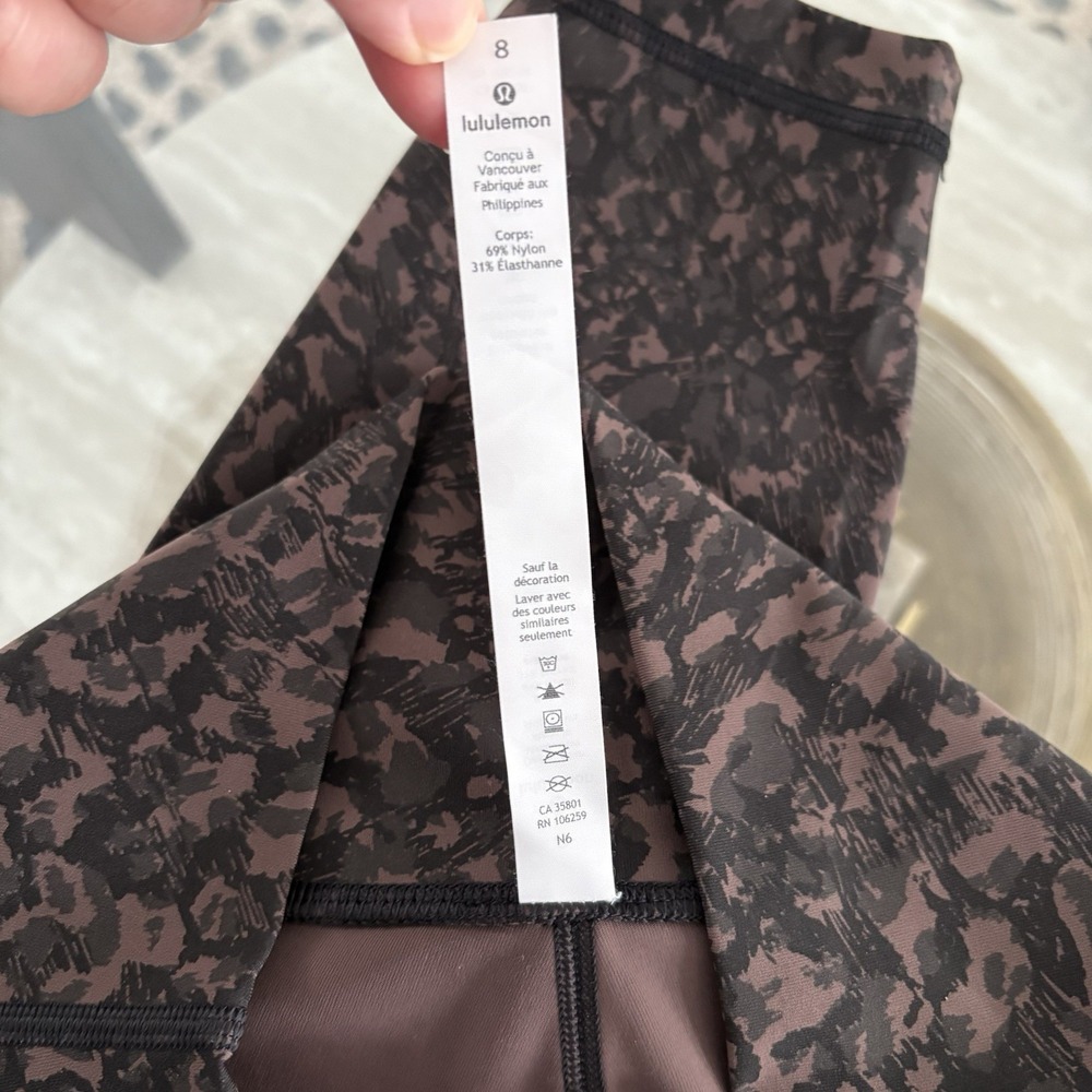Lululemon Women's Wild Thing Camo Brown Earth Multi High-Rise Tight 25" SzL - Picture 4 of 9
